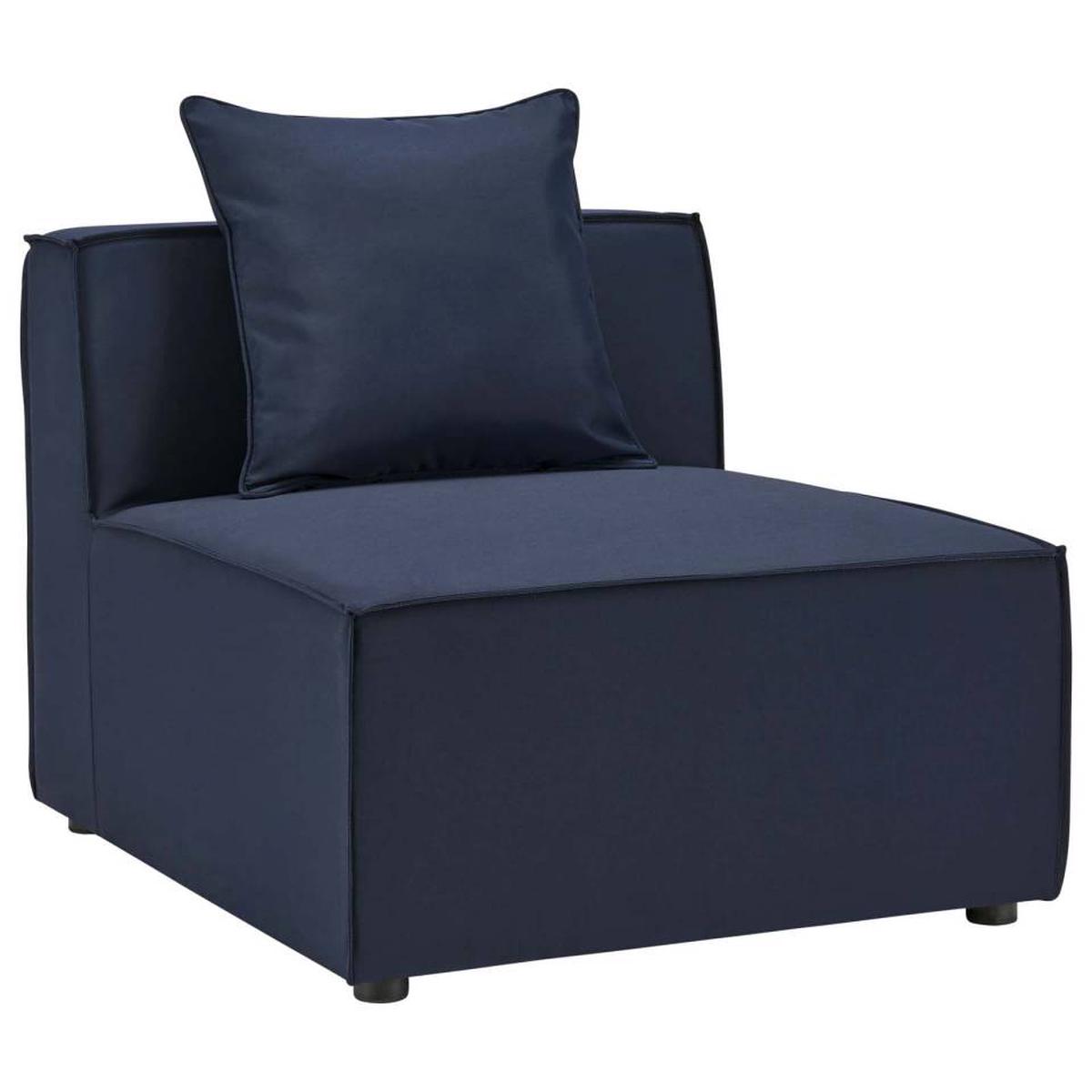 Modway Saybrook Outdoor Patio Upholstered Sectional Sofa Armless Chair - EEI-4209 - Navy Blue